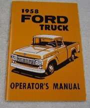 1958 Ford F-250 Truck Owner's Manual