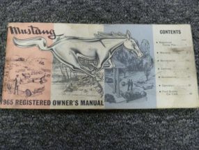 1965 Ford Mustang Original Owner's Manual
