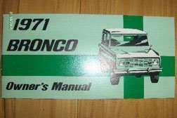 1971 Ford Bronco Owner's Manual
