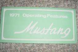 1971 Ford Mustang Owner's Manual