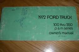 1972 Ford F-100 Truck Owner's Manual