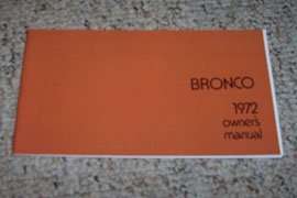 1972 Ford Bronco Owner's Manual