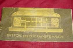 1973 Ford Bronco Owner Operator User Guide Manual