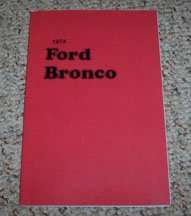 1974 Ford Bronco Owner's Manual