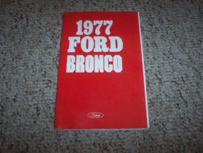 1977 Ford Bronco Owner's Manual