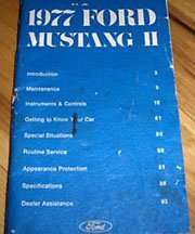 1977 Ford Mustang II Owner's Manual