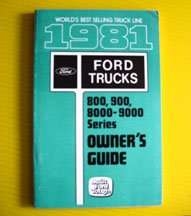1981 Ford Heavy Truck 800, 900 & 8000-9000 Series Owner's Manual