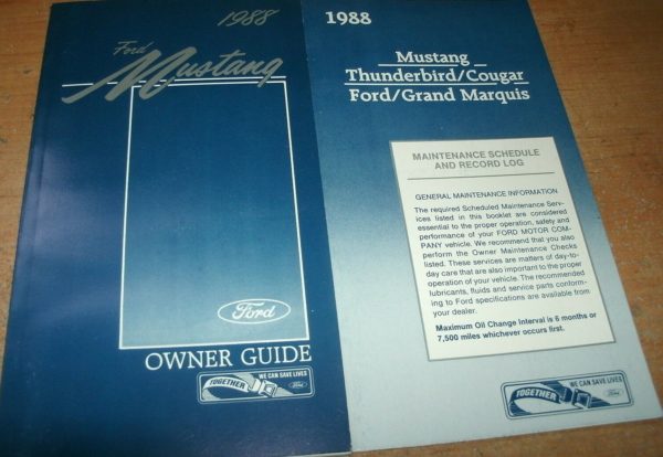 1988 Ford Mustang Owner's Manual Set