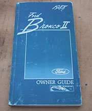 1988 Ford Bronco II Owner's Manual