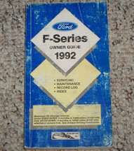 1992 Ford F-Series Truck Owner's Manual