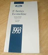 1993 Ford F-350 7.3L Diesel Owner's Manual Supplement