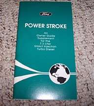 1996 Ford Econoline E-350 7.3L Power Stroke Diesel Owner's Manual Supplement