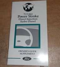1998 Ford F-Series Trucks 7.3L Power Stroke Diesel Owner's Manual Supplement