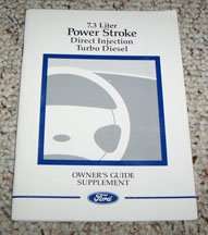 1999 Ford F-450 7.3L Power Stroke Direct Injected Turbo Diesel Owner Operator User Guide Manual Supplement