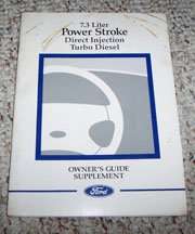 2000 Ford F-250 7.3L Power Stroke Direct Injected Turbo Diesel Owner's Manual Supplement