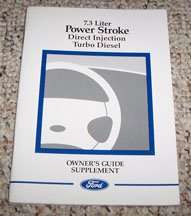 2002 Ford F-350 7.3L Power Stroke Direct Injected Turbo Diesel Owner Operator User Guide Manual Supplement