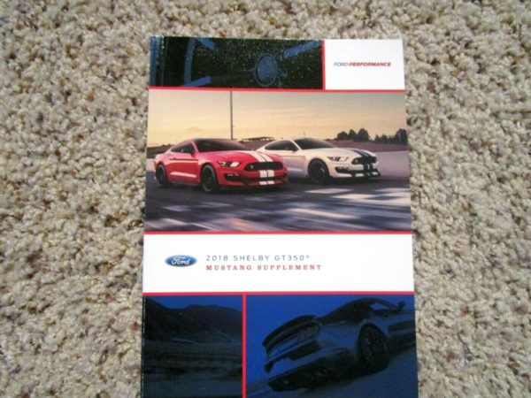 2018 Ford Mustang Shelby GT350 Owner's Manual Supplement