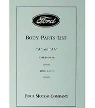 1928 Ford Model A Body Parts Catalog