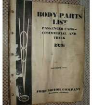 1936 Ford Passenger Car & Truck Body Parts Catalog