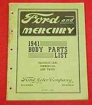 1941 Ford Passenger Car & Truck Body Parts Catalog