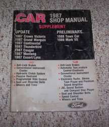1987 Ford Mustang Service Manual Supplement