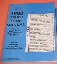 1988 Ford F-350 Truck Body, Chassis & Electrical Service Manual