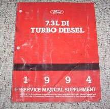 1994 Ford F-350 Truck 7.3L DI Turbo Diesel Shop Service Repair Manual Supplement