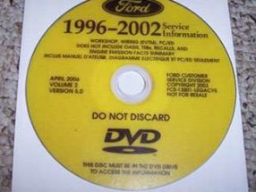 2002 Ford E-Series E-150, E-250, E-350, E-450 & E-550 Service Manual DVD