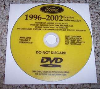 2002 Ford Thunderbird Shop Service Repair Manual DVD