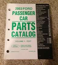 2003 Ford Crown Victoria Parts Catalog Text