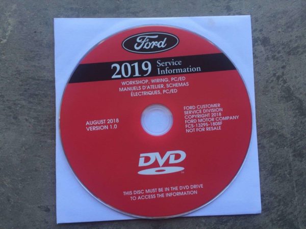2019 Ford Mustang Service Manual DVD